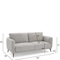 Hellgraues Sofa mit Taschenfederkern - Havilano