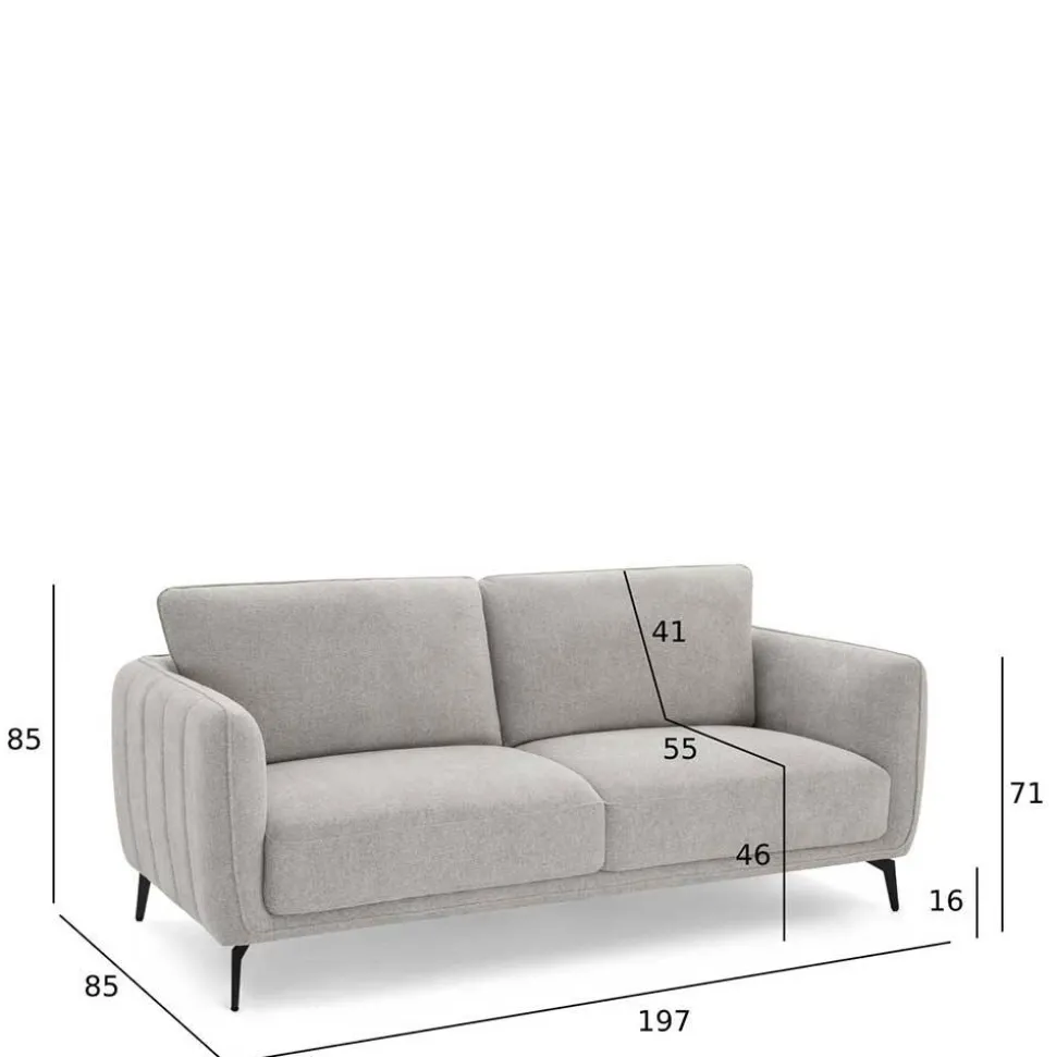 Hellgraues Sofa mit Taschenfederkern - Havilano