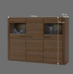 Highboard Athias aus Kernbuche
