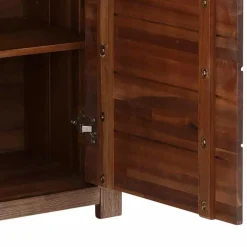 Highboard aus Akazie Massivholz und Glas - Ruffes
