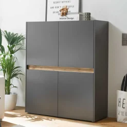 Highboard in Anthrazit & Wildeiche Dekor - Ahilav