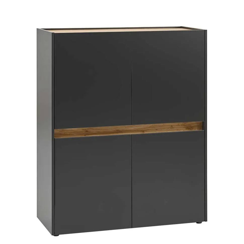 Highboard in Anthrazit & Wildeiche Dekor - Ahilav