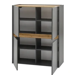 Highboard in Anthrazit & Wildeiche Dekor - Ahilav