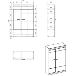 Highboard in Hellgrau & Zinneiche NB - Lioscas
