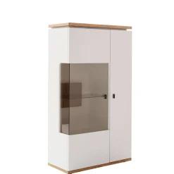 Highboard in Soft White und Wildeiche - Yordyn