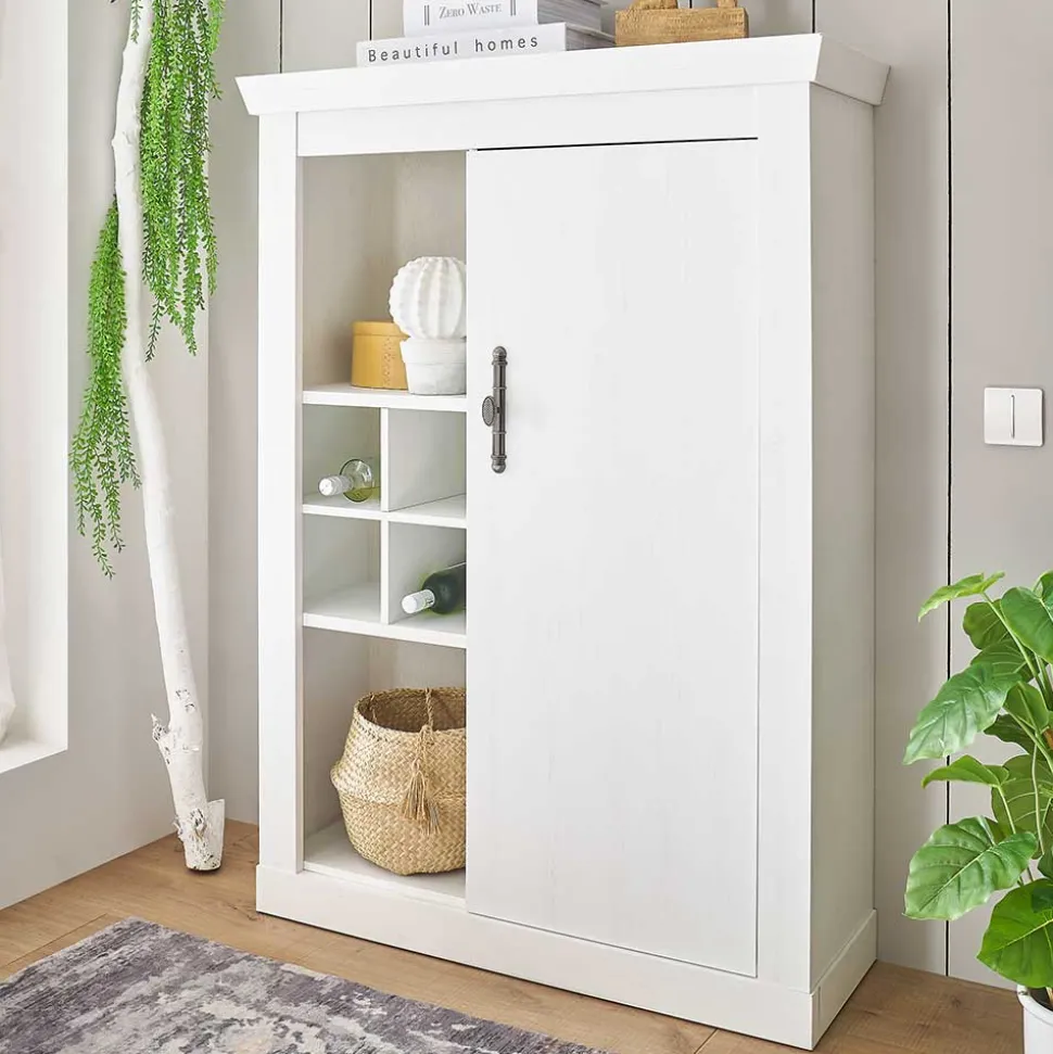 Highboard in weißer Holzoptik Pinie - Liancos