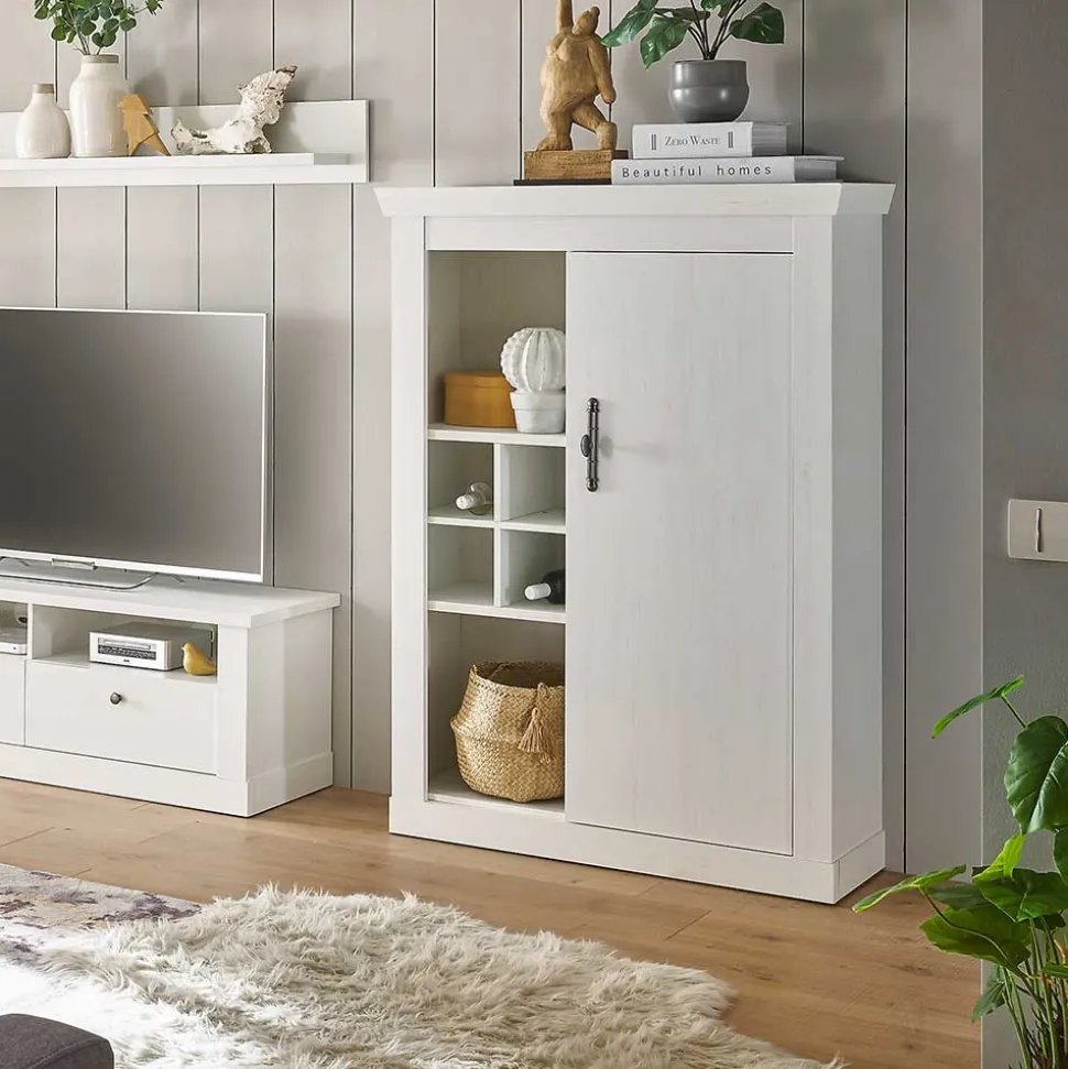 Highboard in weißer Holzoptik Pinie - Liancos