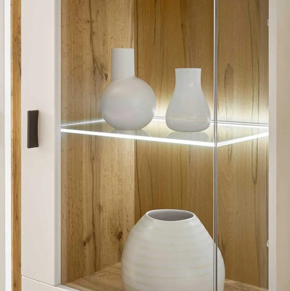 Highboard mit Glas und Licht modern - Racelyn