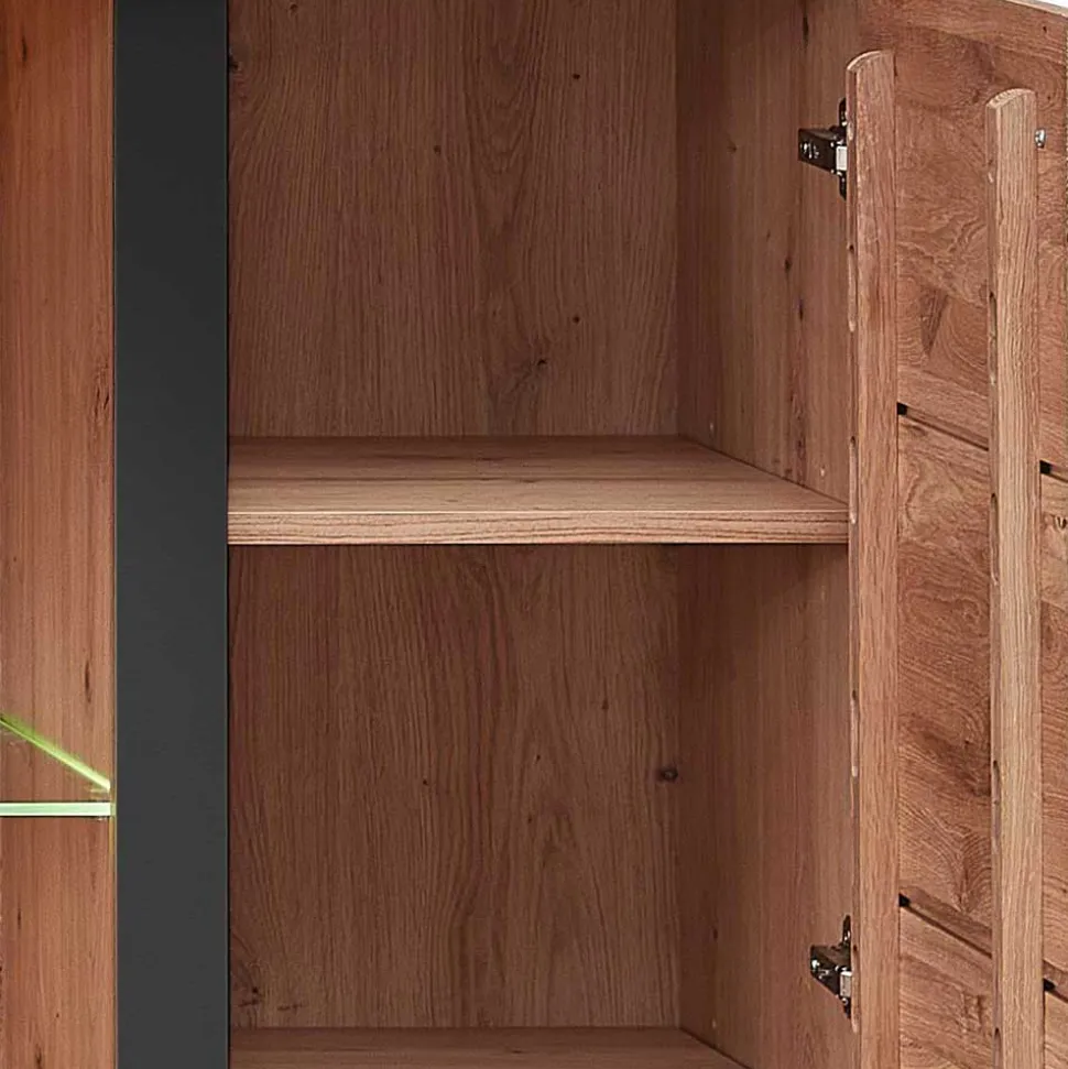 Highboard mit Glaseinsatz und LED Beleuchtung - Latenda