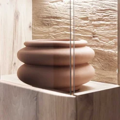 Highboard mit Glaseinsätzen 119x121x37 cm - Comrinaca