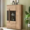 Highboard Vitrine in Eiche Dekor - Brocus