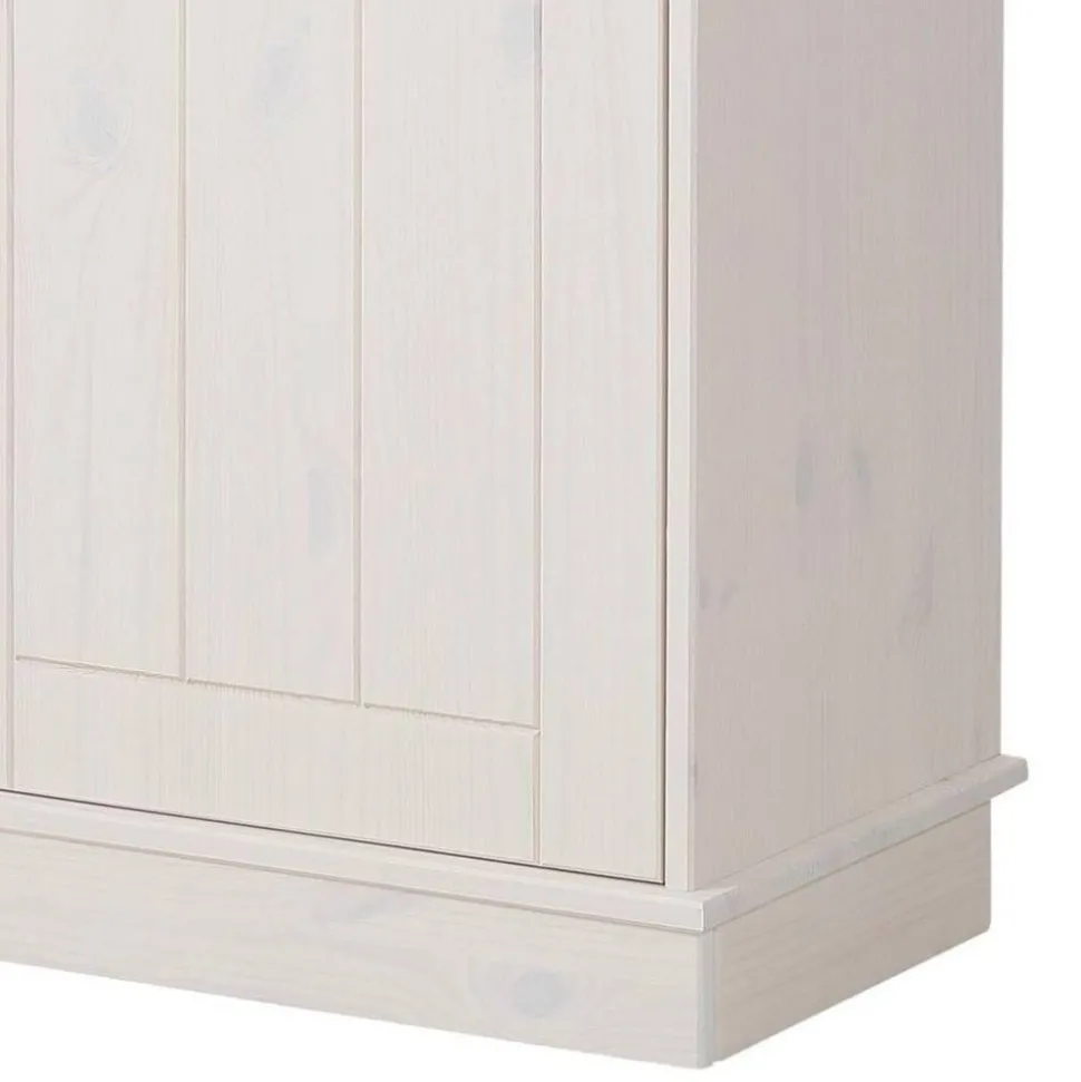 Highboard Vitrine in Weiß und Kiefer Honig - Zentra