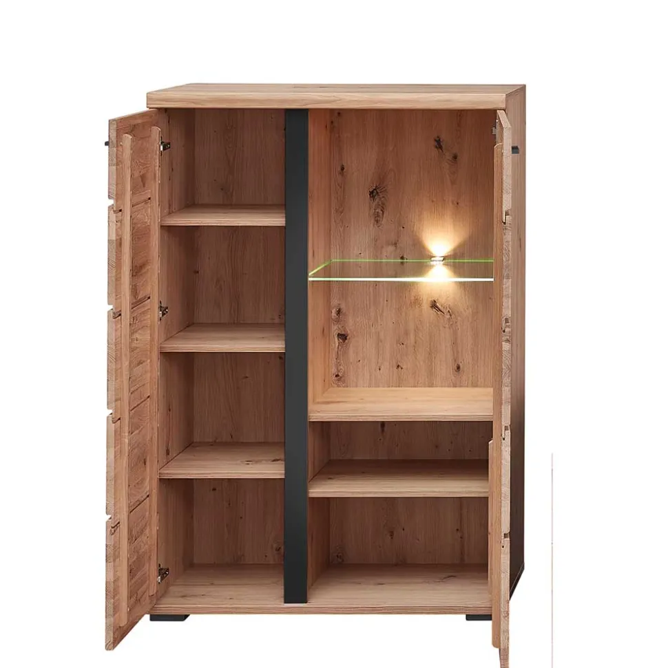 Highboard Vitrine mit LED Beleuchtung - Latenda