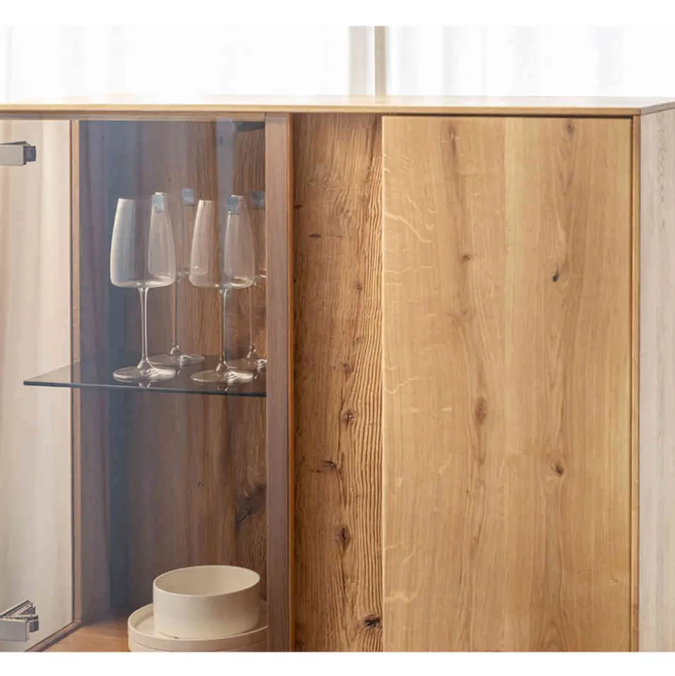 Highboard Vitrine mit LED Beleuchtung - Cocondar