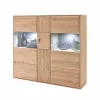 Highboard Vitrine Vernella aus Eiche hell geölt