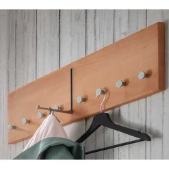Hängegarderobe aus Buche Massivholz und Metall - Shimousa