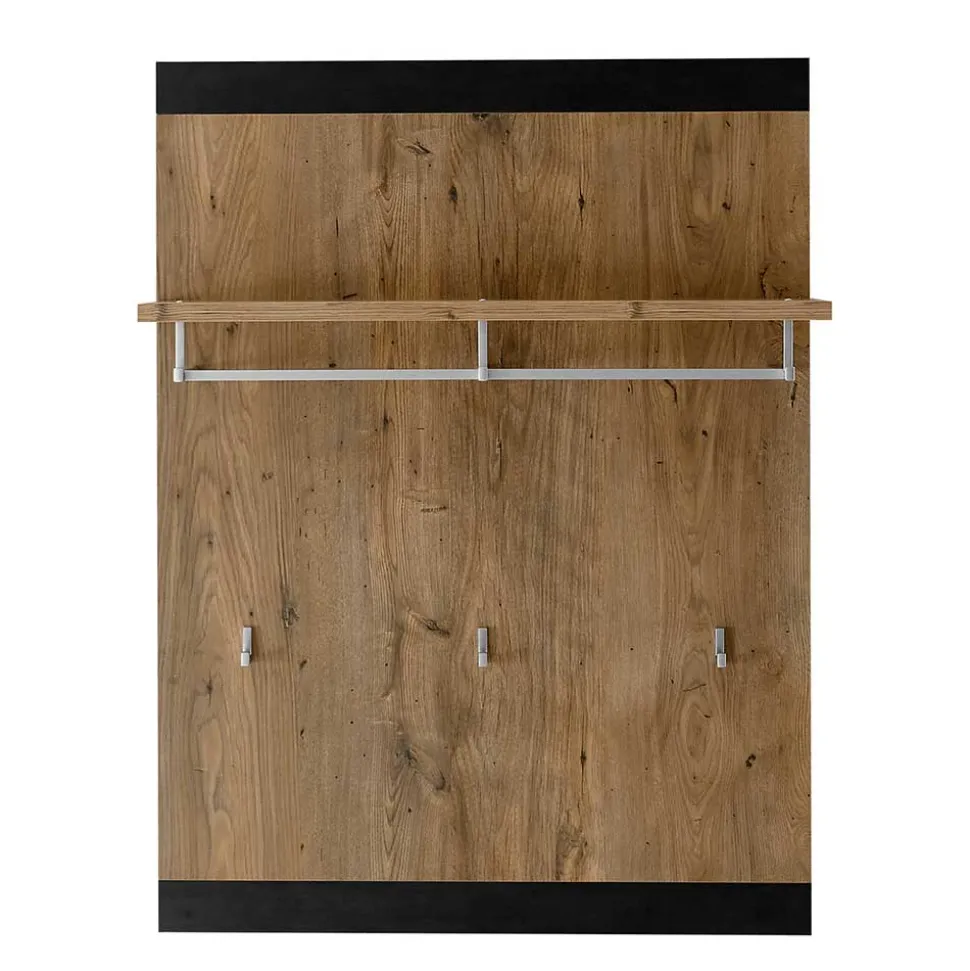 Hängegarderobe in Kastanie Holzoptik & Schwarz - Ebrican