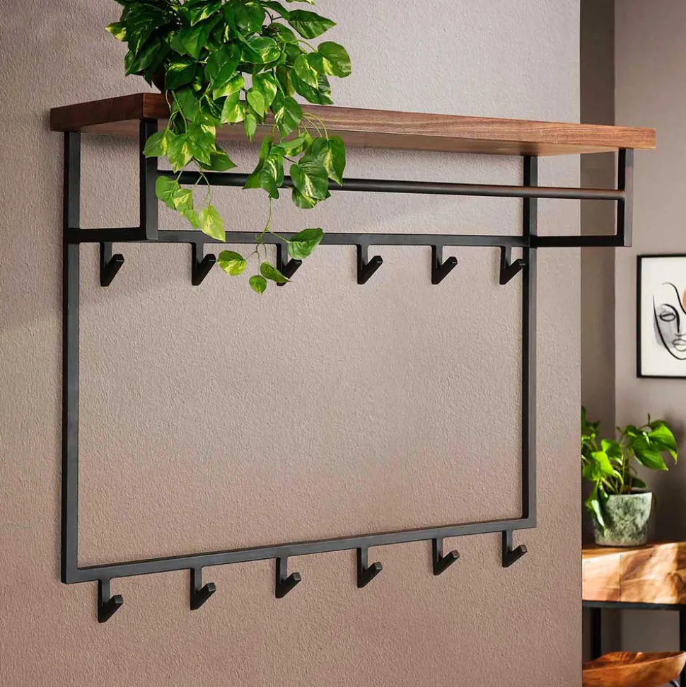 Hängende Garderobe mit Ablage aus Nussbaum - Pilamonia