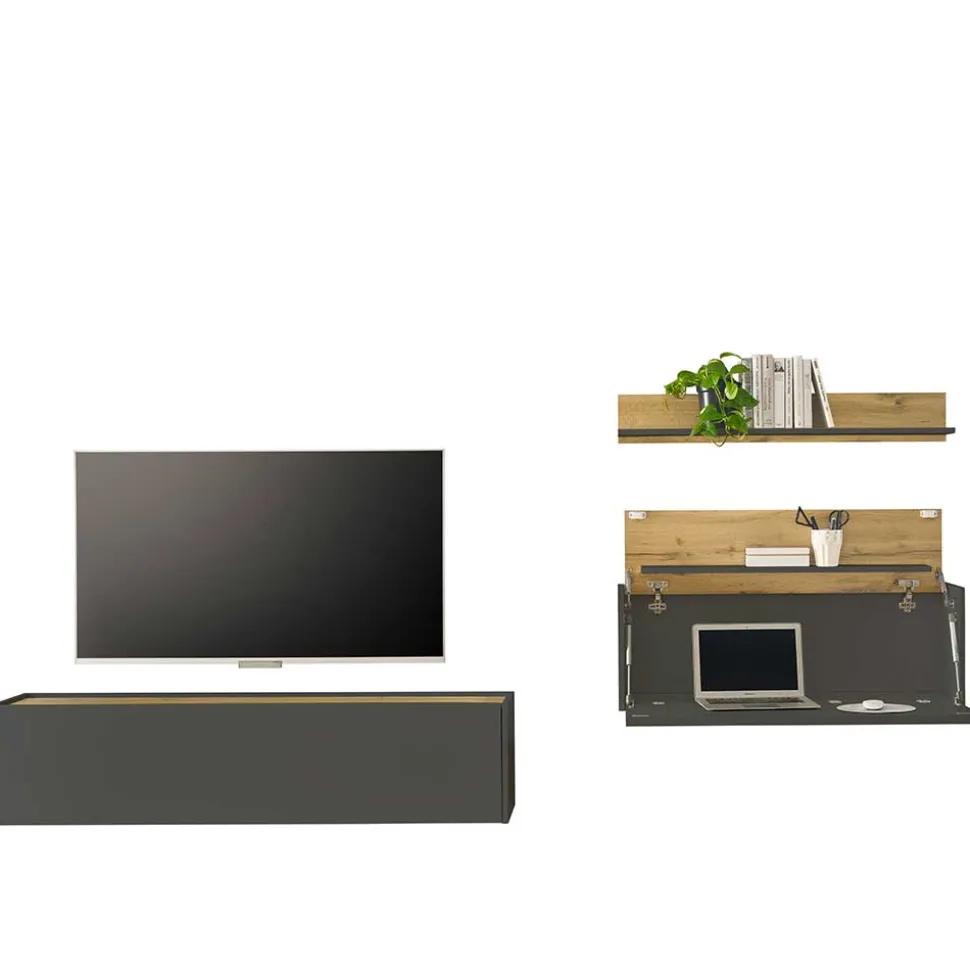 Hängende TV Anbauwand Möbel - Ahilav (dreiteilig)