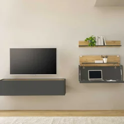Hängende TV Anbauwand Möbel - Ahilav (dreiteilig)