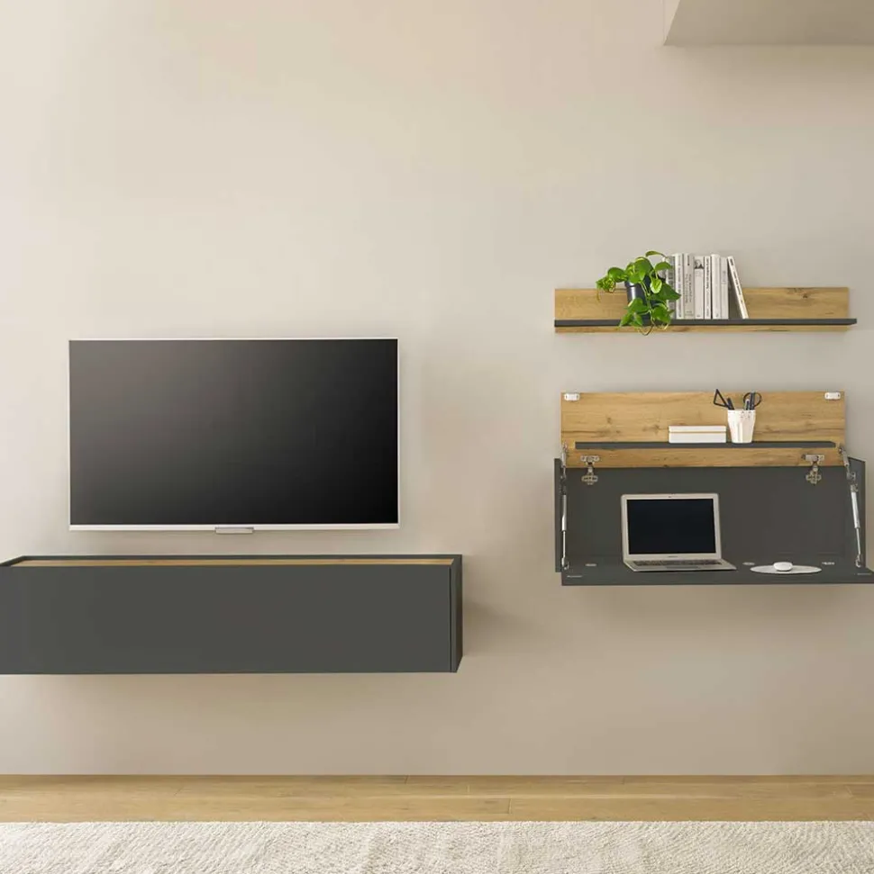 Hängende TV Anbauwand Möbel - Ahilav (dreiteilig)