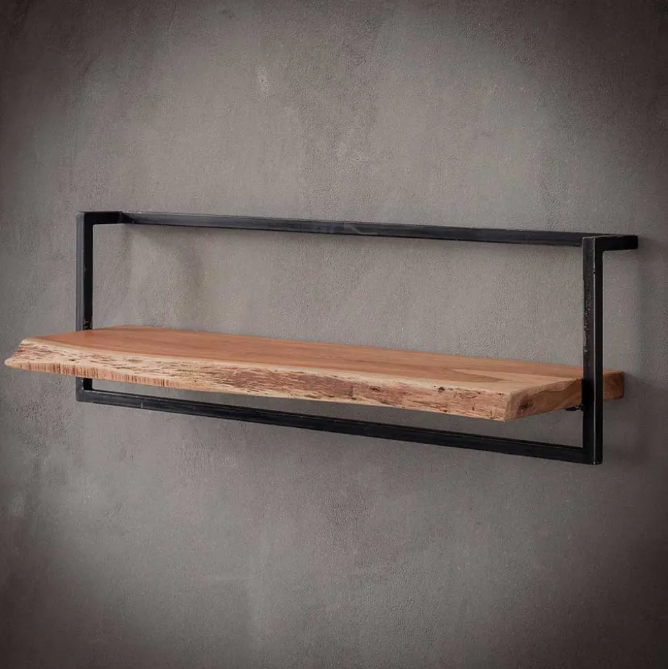 Hängendes Design Regal aus Holz & Stahl - Wenilema