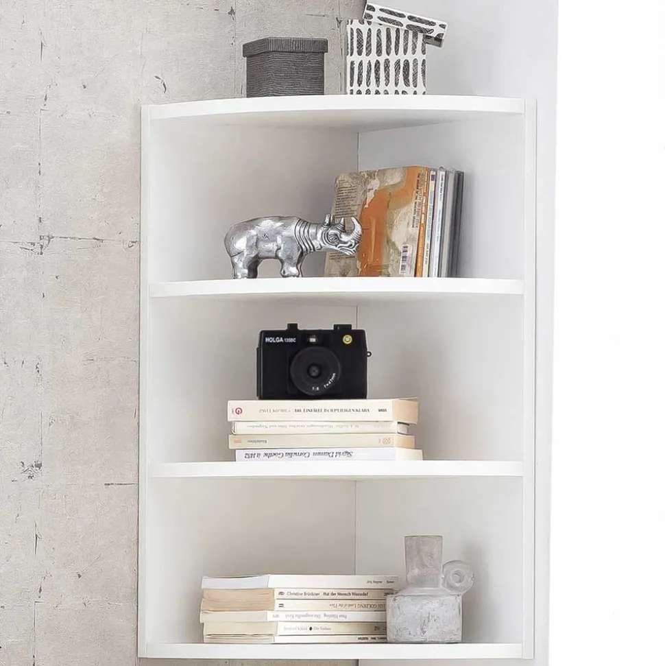 Hängendes Eckregal in Weiß - Nadelle
