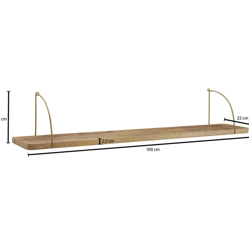 Hängeregal aus Mangoholz mit Metall - Leiria