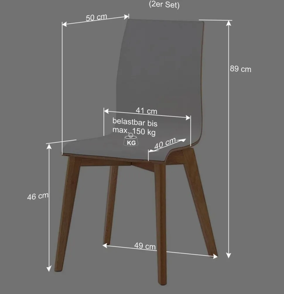 Hochdrucklaminat Stuhl in Weiß - Sonda (2er Set)