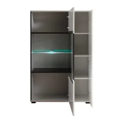 Hochglanz Highboard Jetongos in Weiß Glas