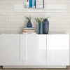 Hochglanz Sideboard mit 3 Türen in Weiß - Kerym