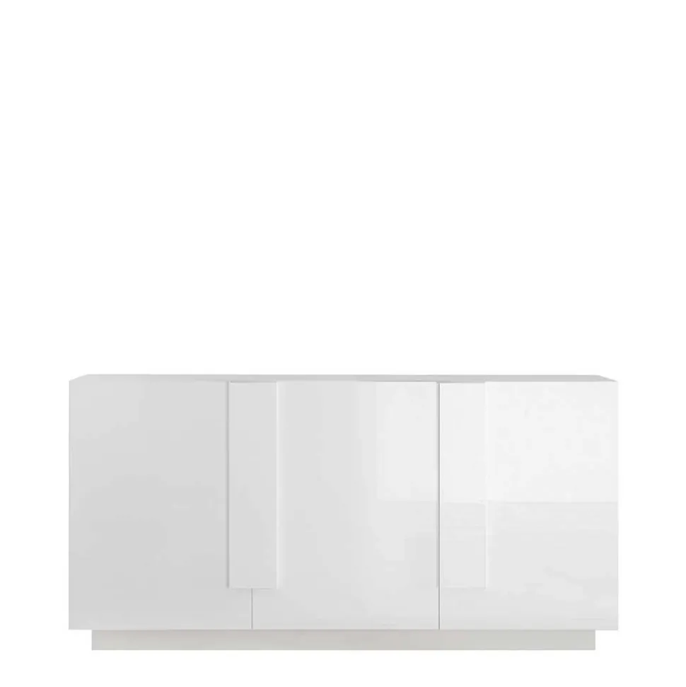 Hochglanz Sideboard mit 3 Türen in Weiß - Kerym