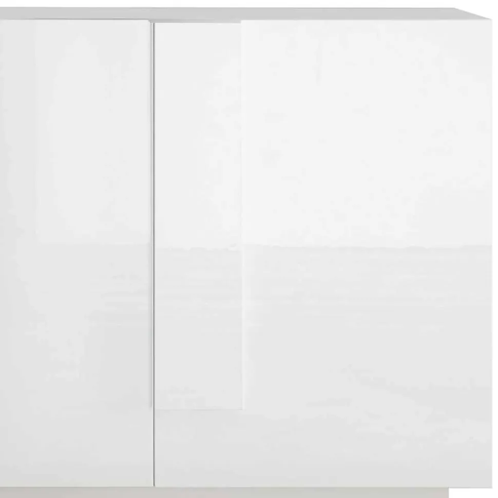 Hochglanz Sideboard mit 3 Türen in Weiß - Kerym