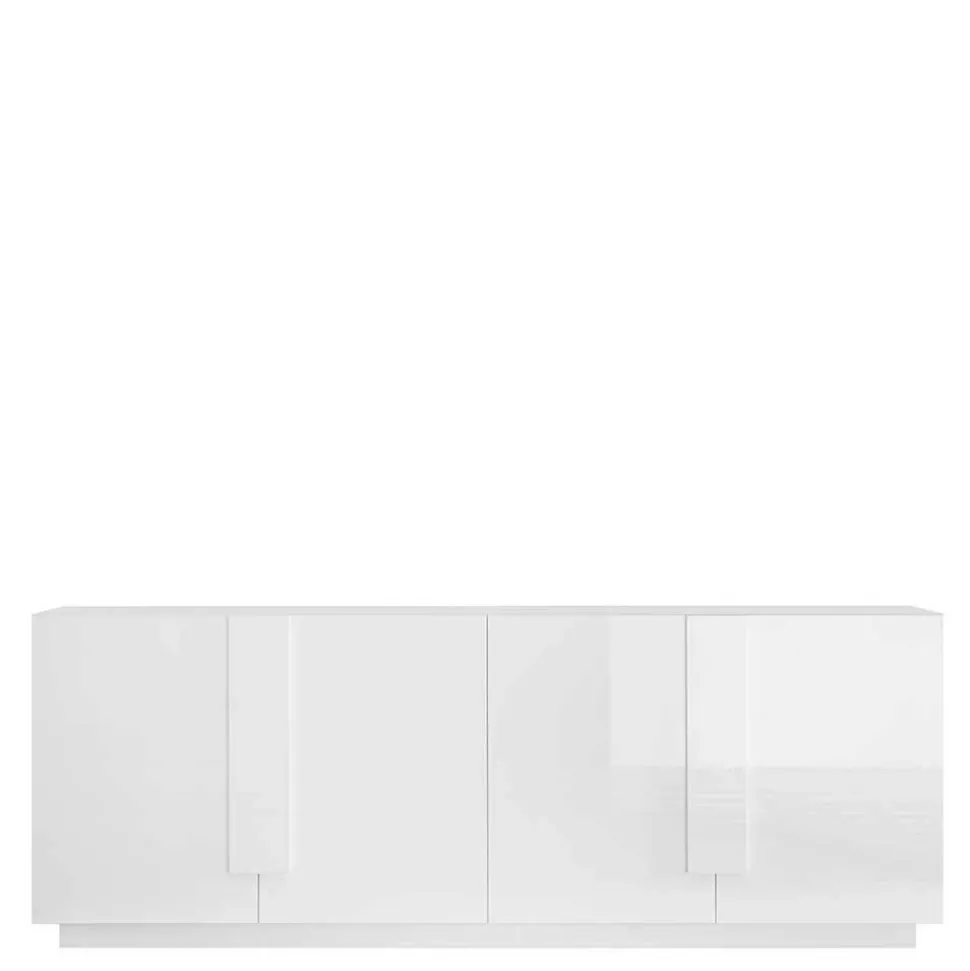 Hochglanz Sideboard mit 4 Türen in Weiß - Kerym