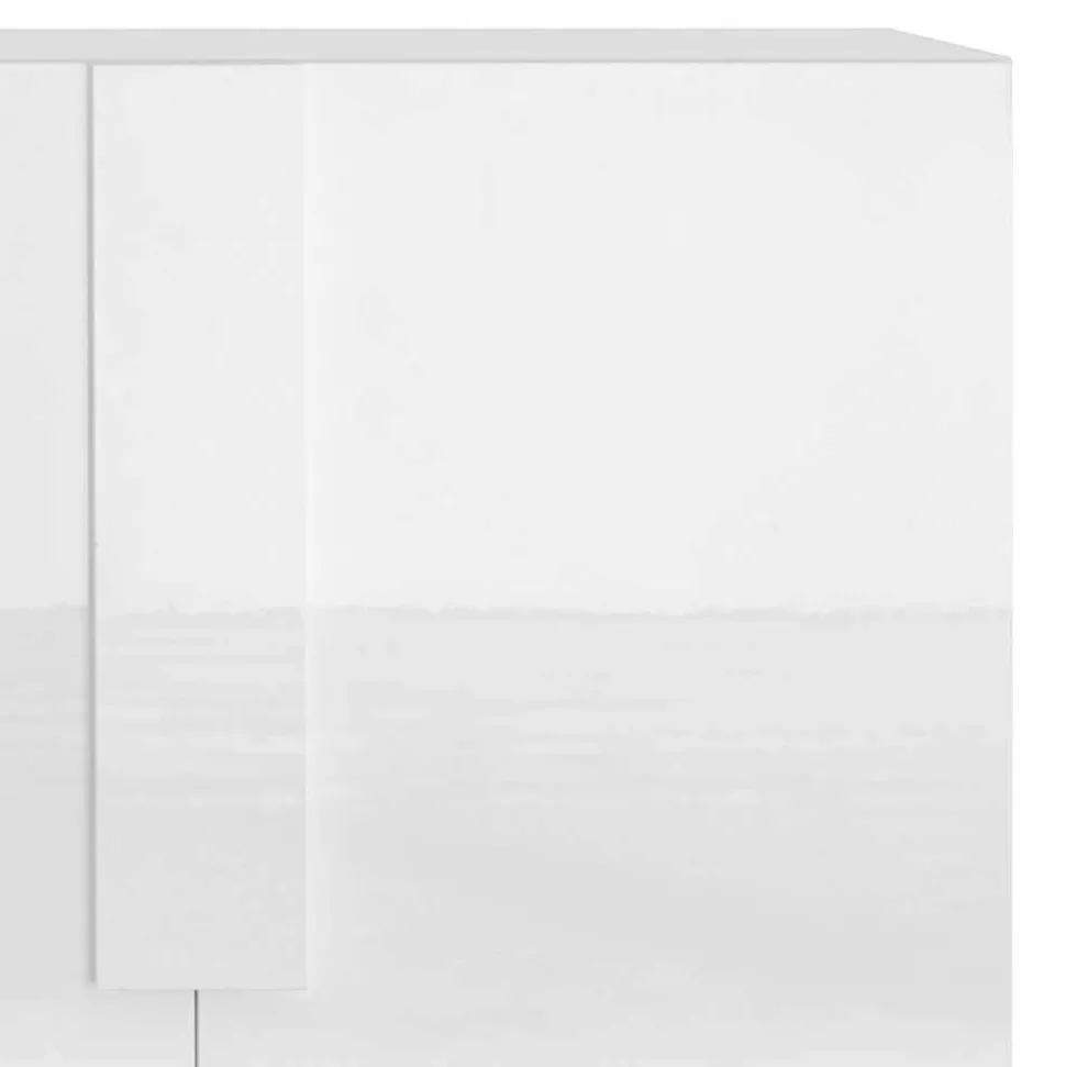 Hochglanz Sideboard mit 4 Türen in Weiß - Kerym