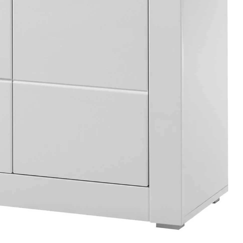 Hochglanz Vitrine in Weiß 3-türig Yulis mit Glaseinsatz
