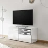 Hochglänzend lackiertes TV Board in Weiß mit Druck - Vascaub