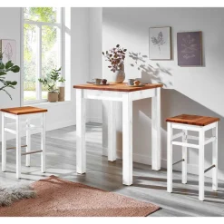 Hochtisch und Barhocker Set - Kangron (dreiteilig)