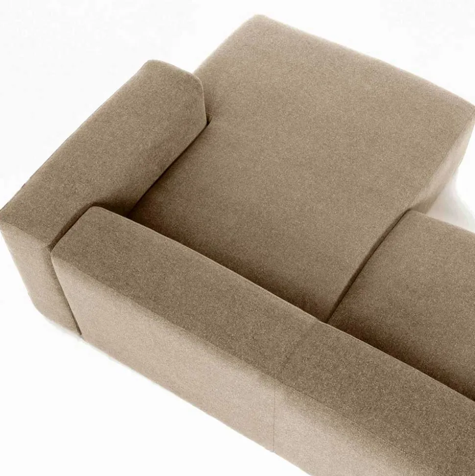 Hochwertige Chenille Eckcouch in Beige - Crotone