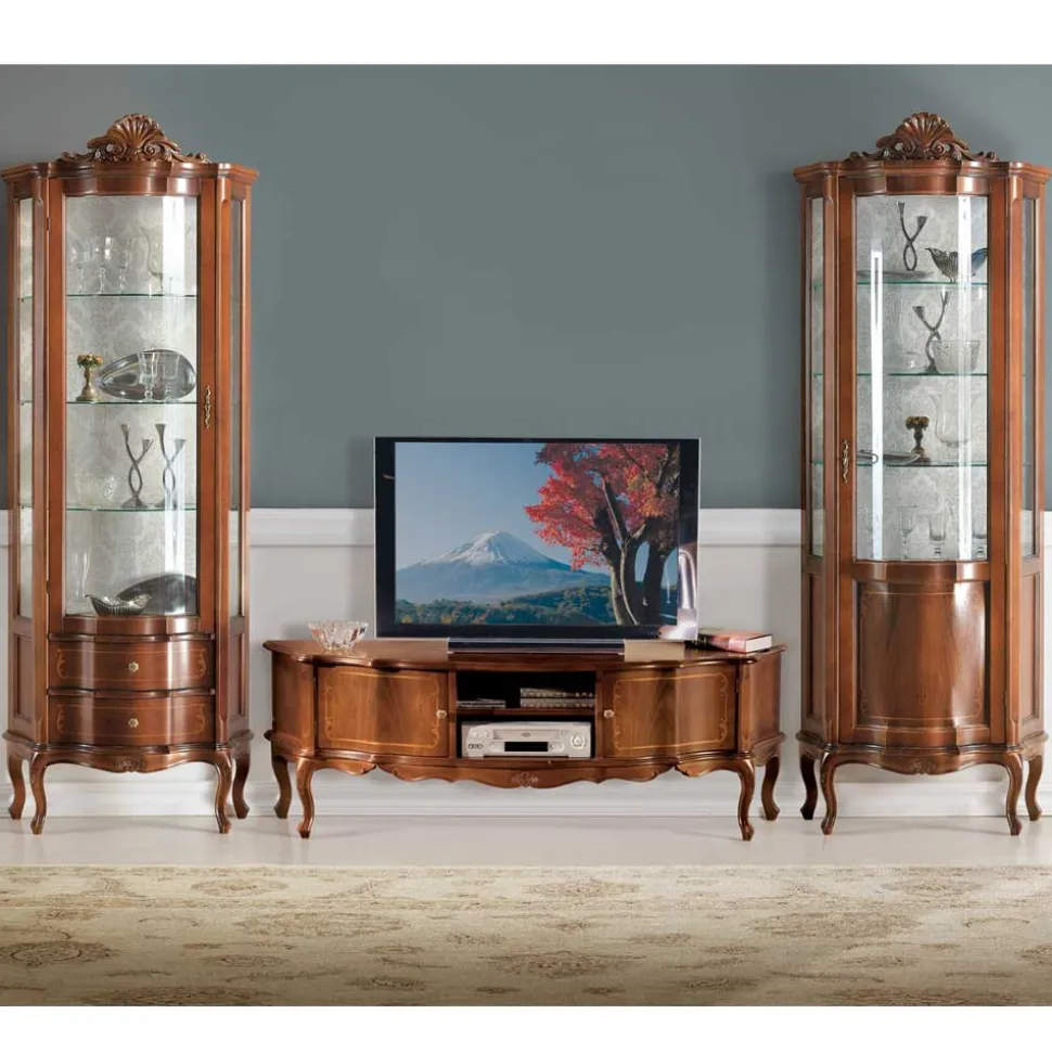 Hochwertige Vitrine im Barock Stil Dentro 214cm hoch