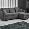 Hochwertiges Ecksofa mit Schlaffunktion in Anthrazit - Renero