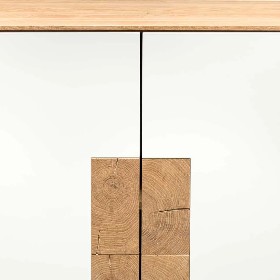 Hochwertiges Highboard in Weiß & Eiche - Smonia