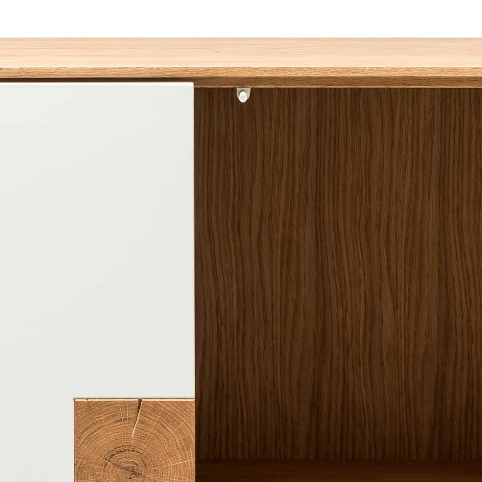 Hochwertiges Highboard in Weiß & Eiche - Smonia