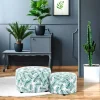 Hocker Duo mit Blatt Muster - Cocktail (zweiteilig)