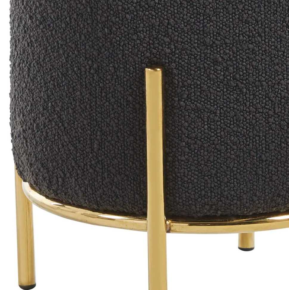 Hocker in Anthrazit Boucle Bezug - Perceval