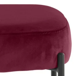 Hocker in Bordeaux Rot Samt - Car