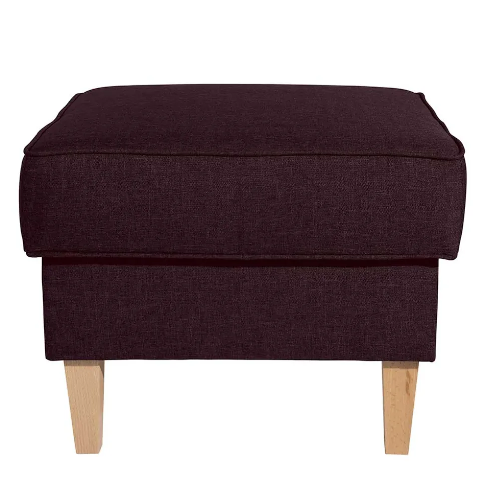 Hocker in Bordeaux Rot und Buche - Sanjuas