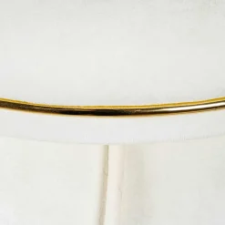 Hocker in Cremeweiß mit Gold - Mangali