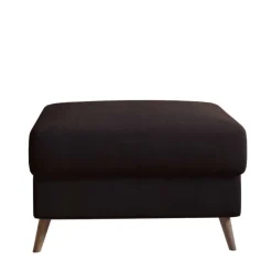 Hocker in Dunkelbraun und Holz Natur - Smento