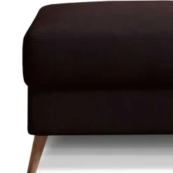 Hocker in Dunkelbraun und Holz Natur - Smento